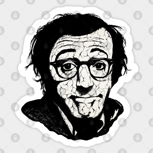 Woody Allen Portrait Art Sticker by surmind